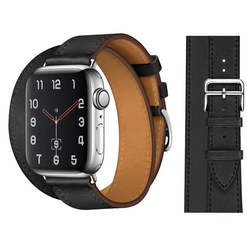 Genuine Leather Bracelet Strap For Apple Watch Band 45mm 49mm 41mm 44mm 42mm 40mm band iWatch Ultra/2 10 42/46mm 9 8 7 6 5 4 SE